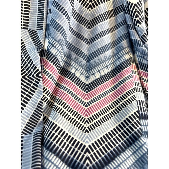 Chico’s Womens Dress Maxi Blue/Pink Multi Belted Sleeveless V-Neck Side Slits Si - Picture 4 of 7